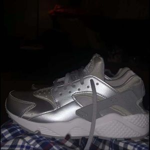Nike Silver Huaraches.